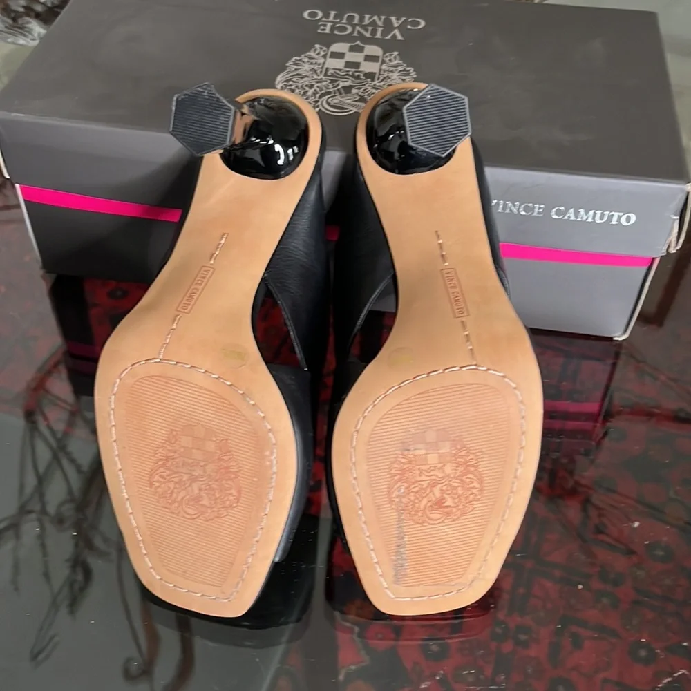Vince Camuto black mule slides sandals shoes size 7